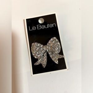 LeBouton Oversized Rhinestone Bow Button (SPARKLES!) NWT